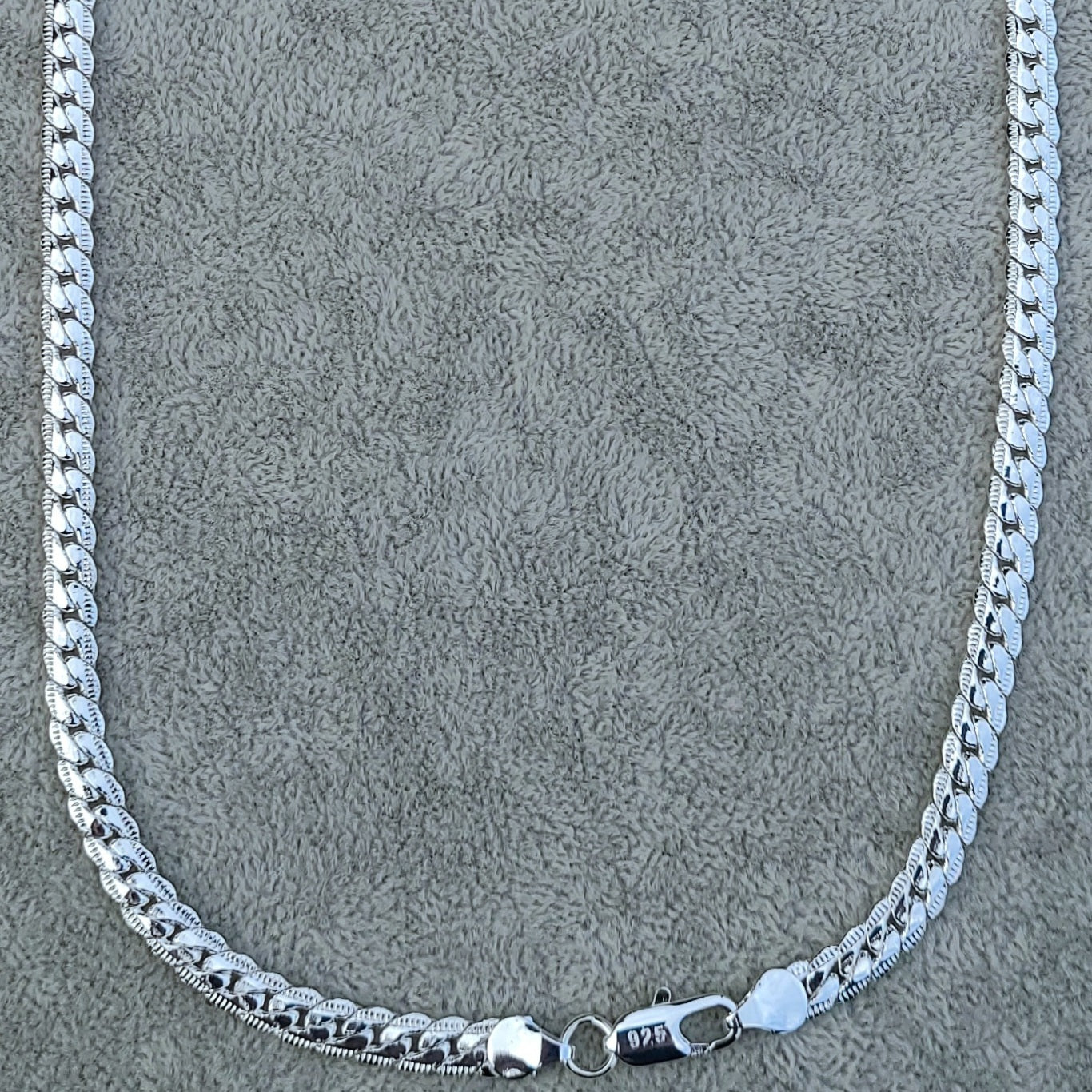 Sterling silver flat snake chain with lobster clasp