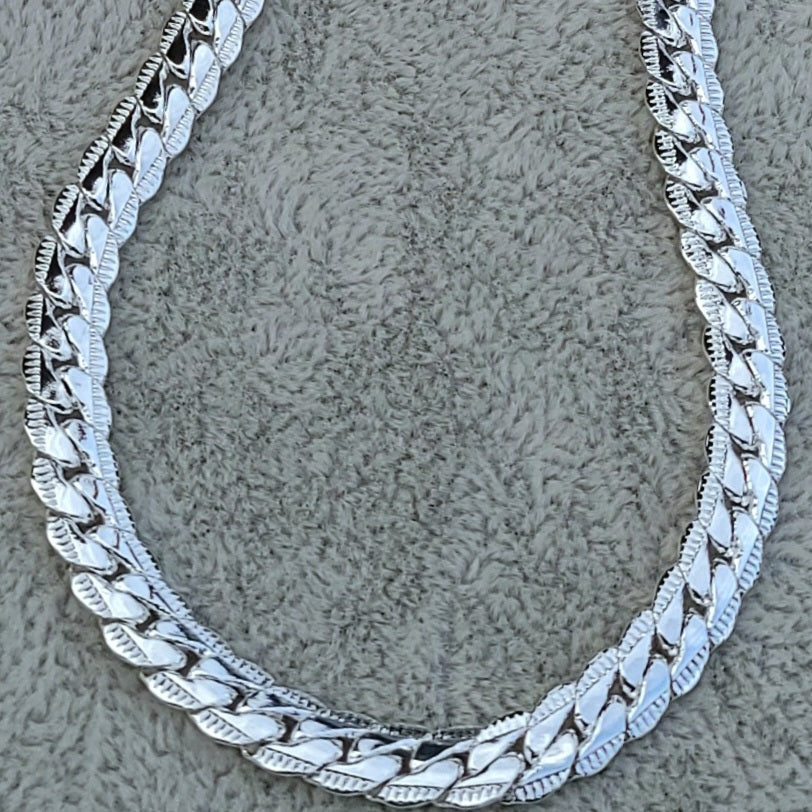 Sterling Silver .925 Flat Snake Chain with Lobster Claw, 5mm in 20"