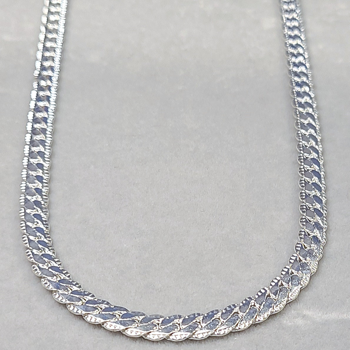 Silver Stainless Steel Flat Snake Chain with Lobster Claw, 5mm in 20"