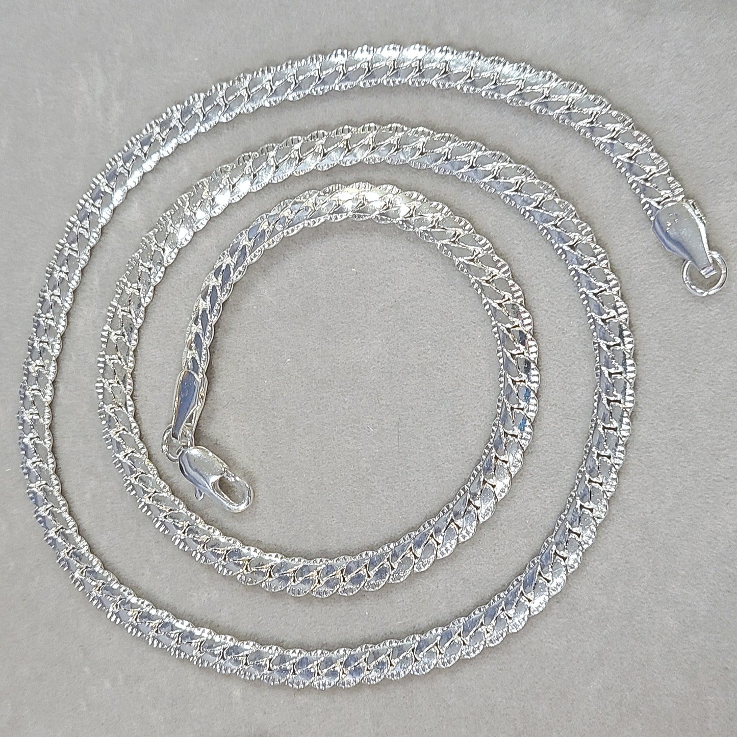 Silver Stainless Steel Flat Snake Chain with Lobster Claw, 5mm in 20"