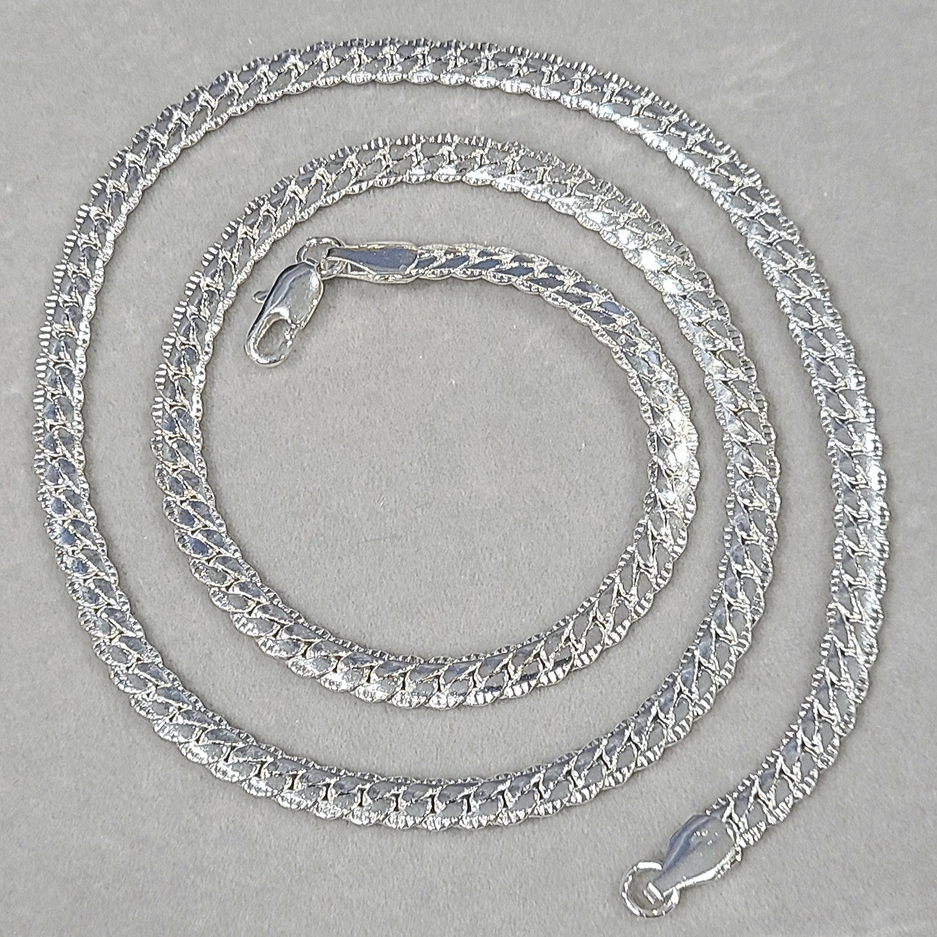 Silver Stainless Steel flat snake chain