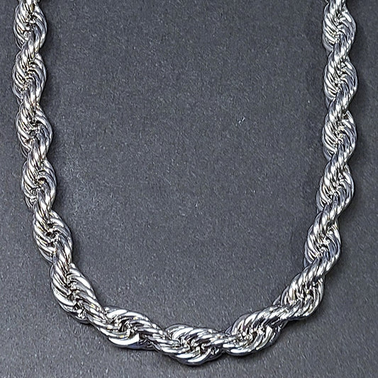 Silver stainless steel rope chain