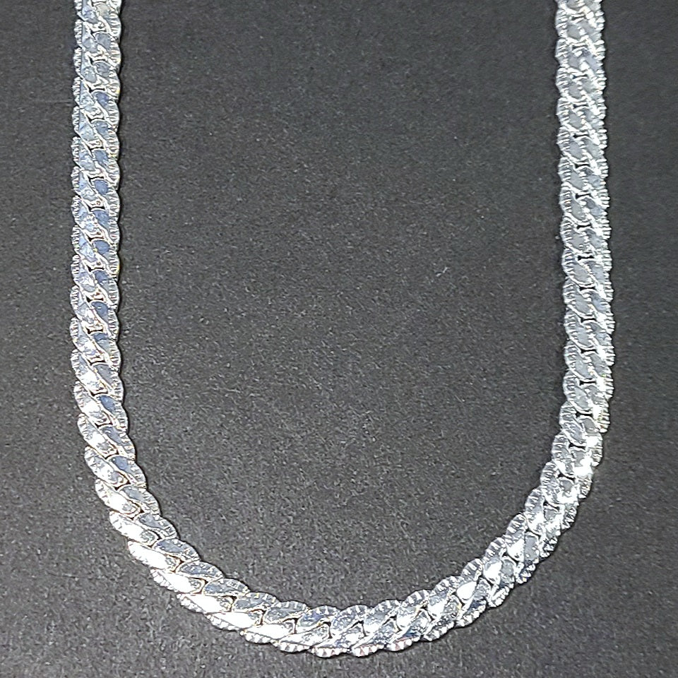 Silver Stainless Steel Flat Snake Chain with Lobster Claw, 5mm in 20"