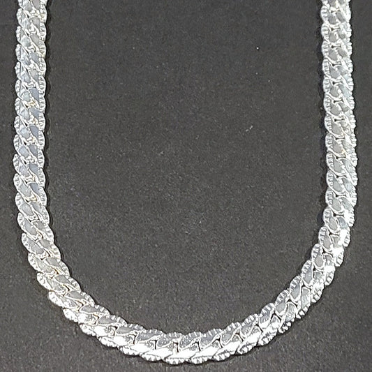 Silver Stainless Steel flat snake chain