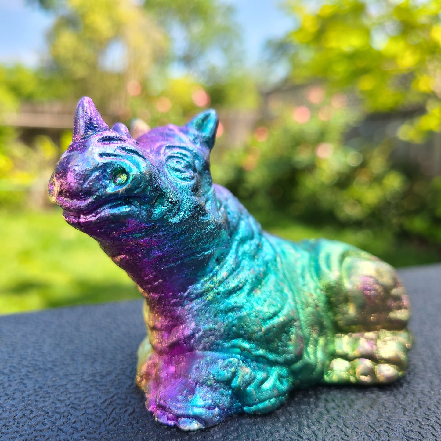 Rainbow Bismuth Rhinoceros, Made by The Bismuth Smith