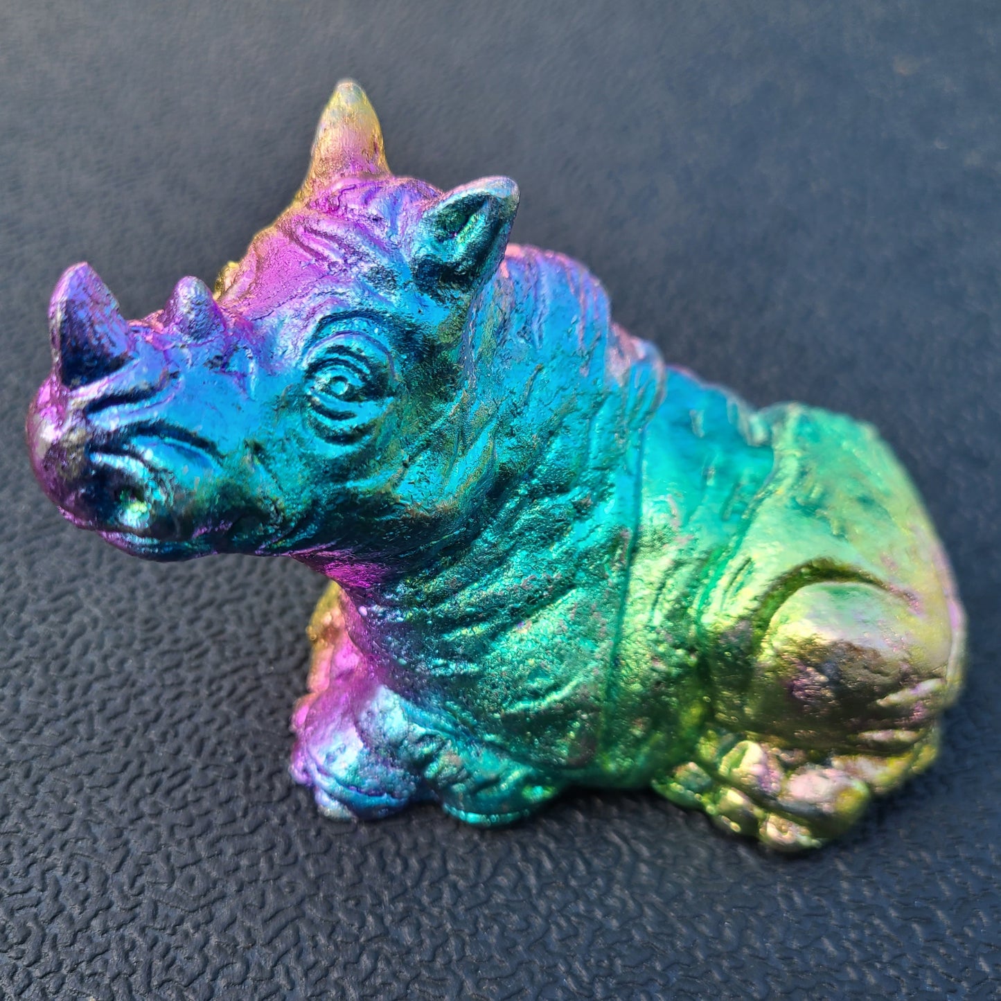 Rainbow Bismuth Rhinoceros, Made by The Bismuth Smith