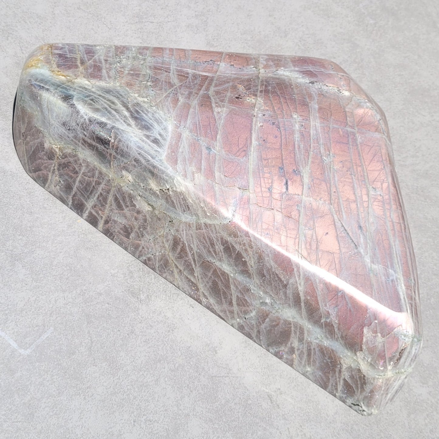 Huge Labradorite Freeform, 13.8LB With Purple and Pink Sunset Flash