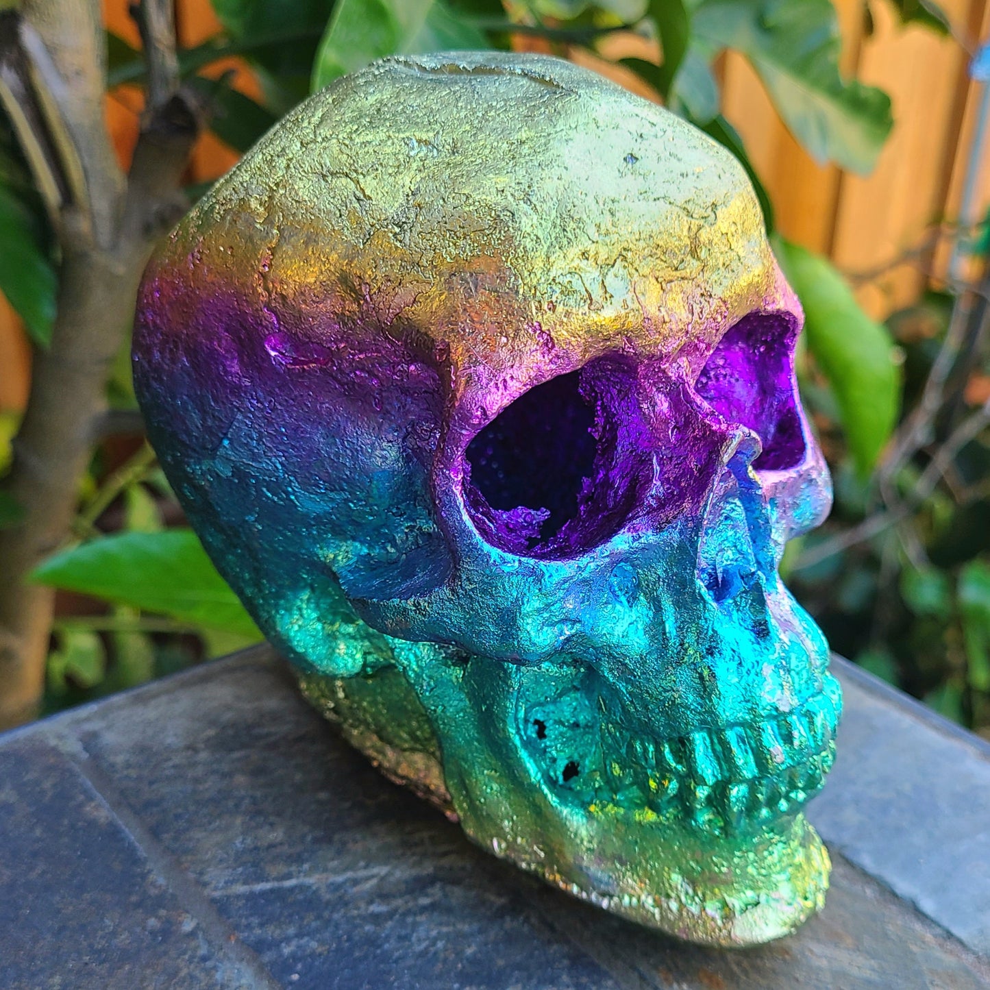 Rainbow Bismuth Skull