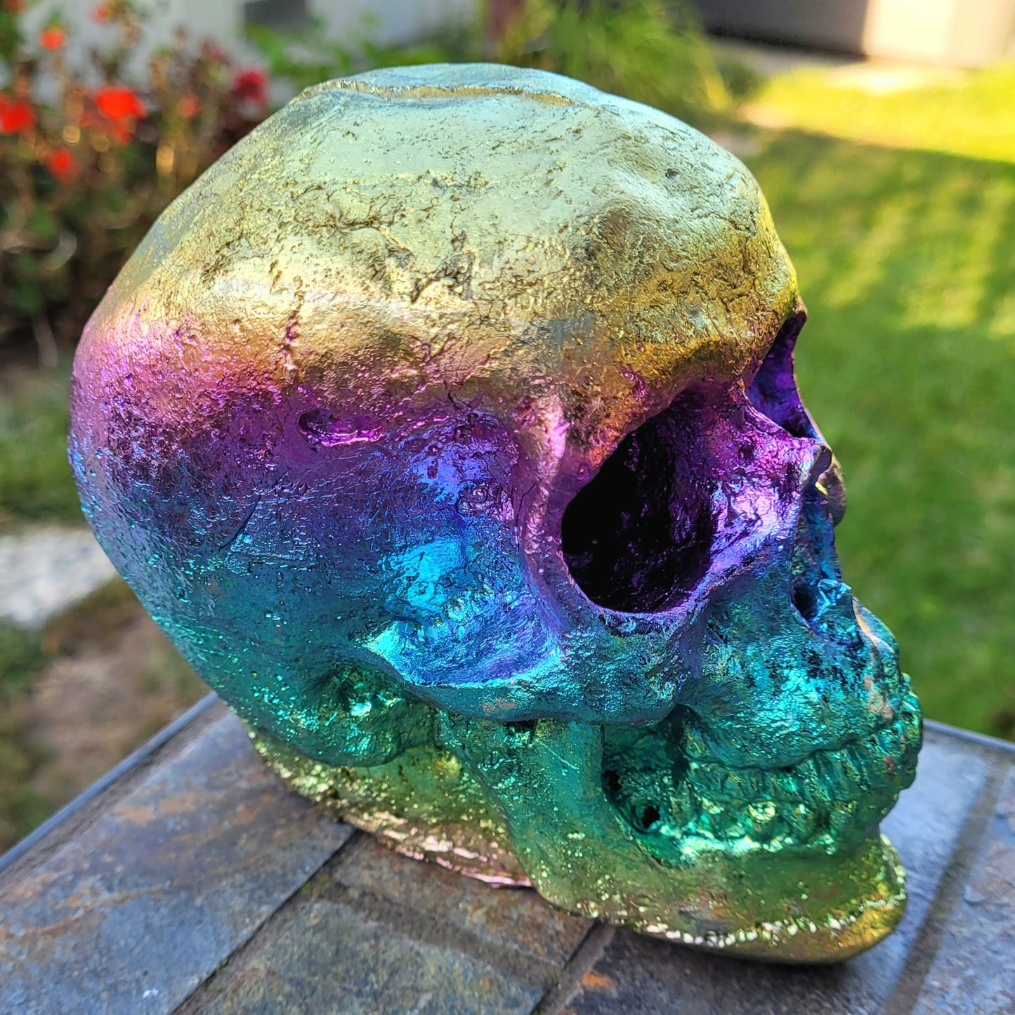 Rainbow Bismuth Skull