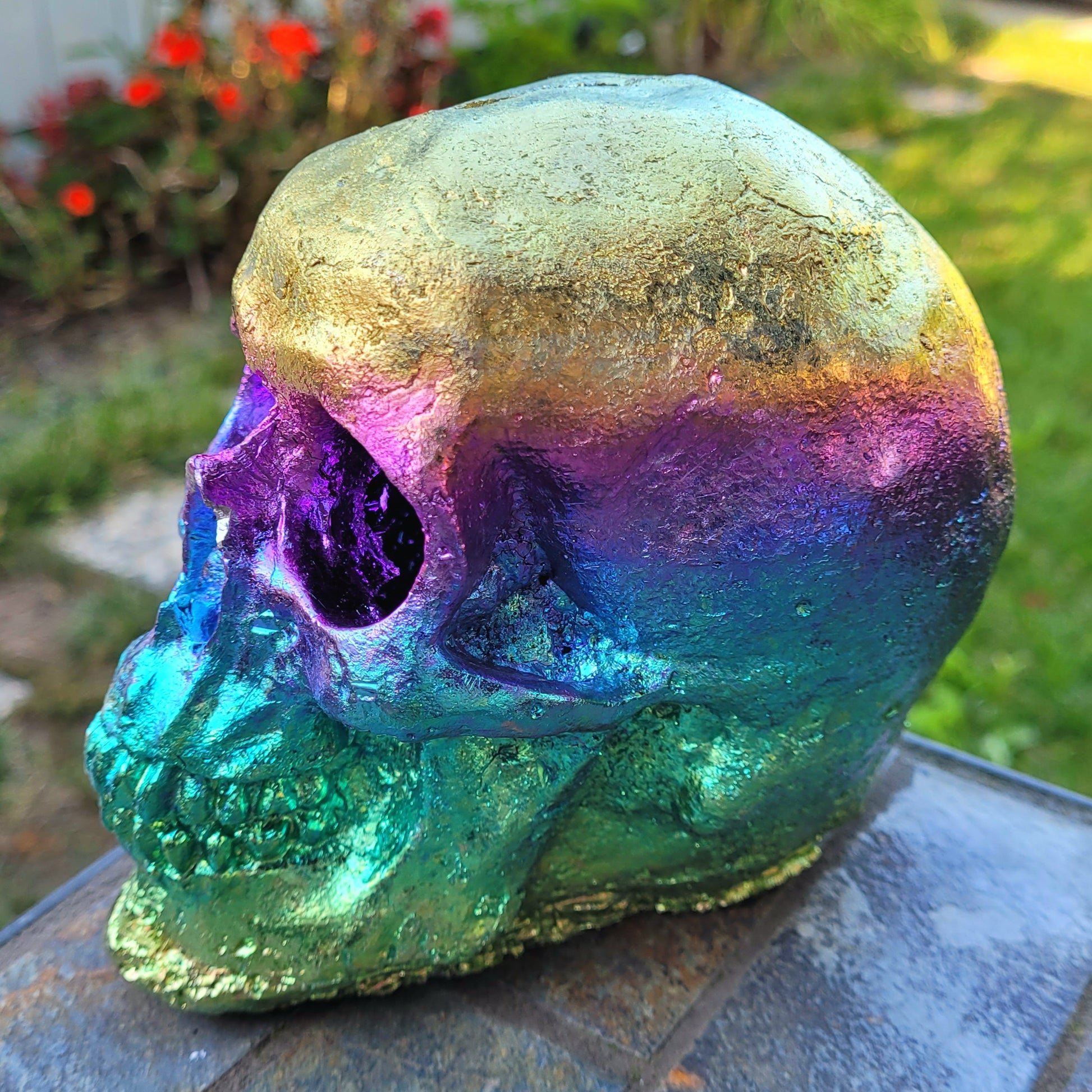 Rainbow Bismuth Skull