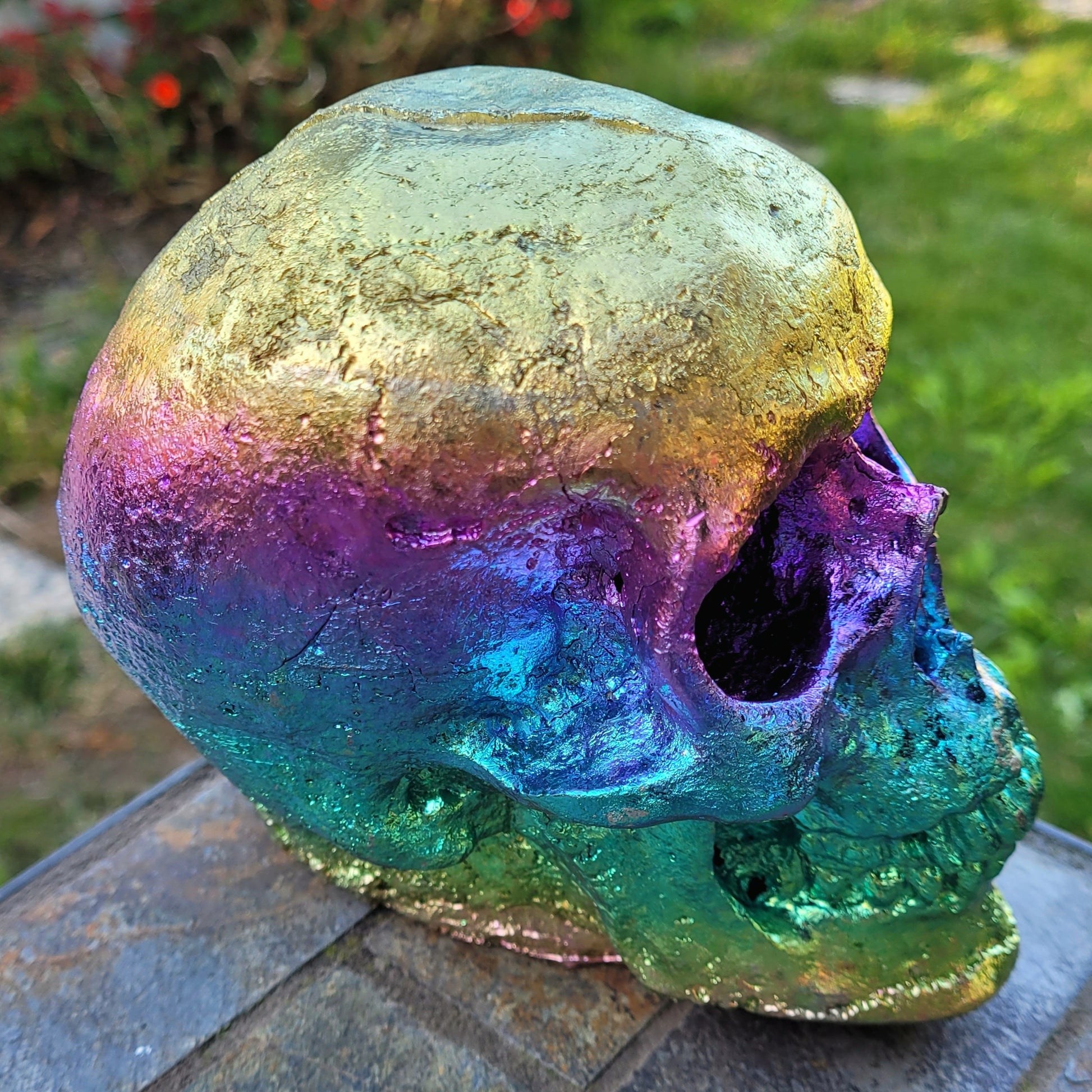 Rainbow Bismuth Skull