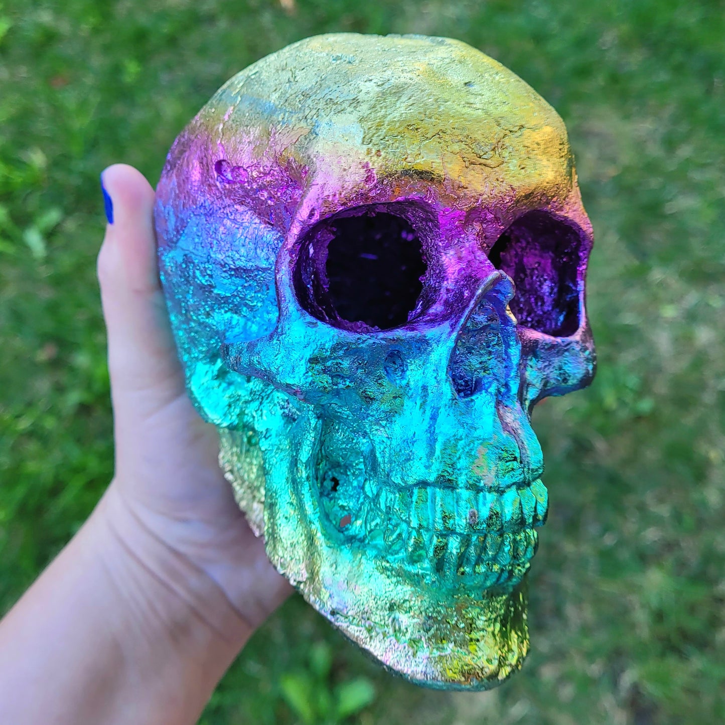 Rainbow Bismuth Skull