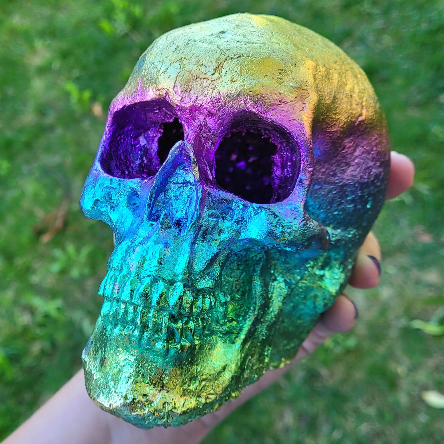 Rainbow Bismuth Skull