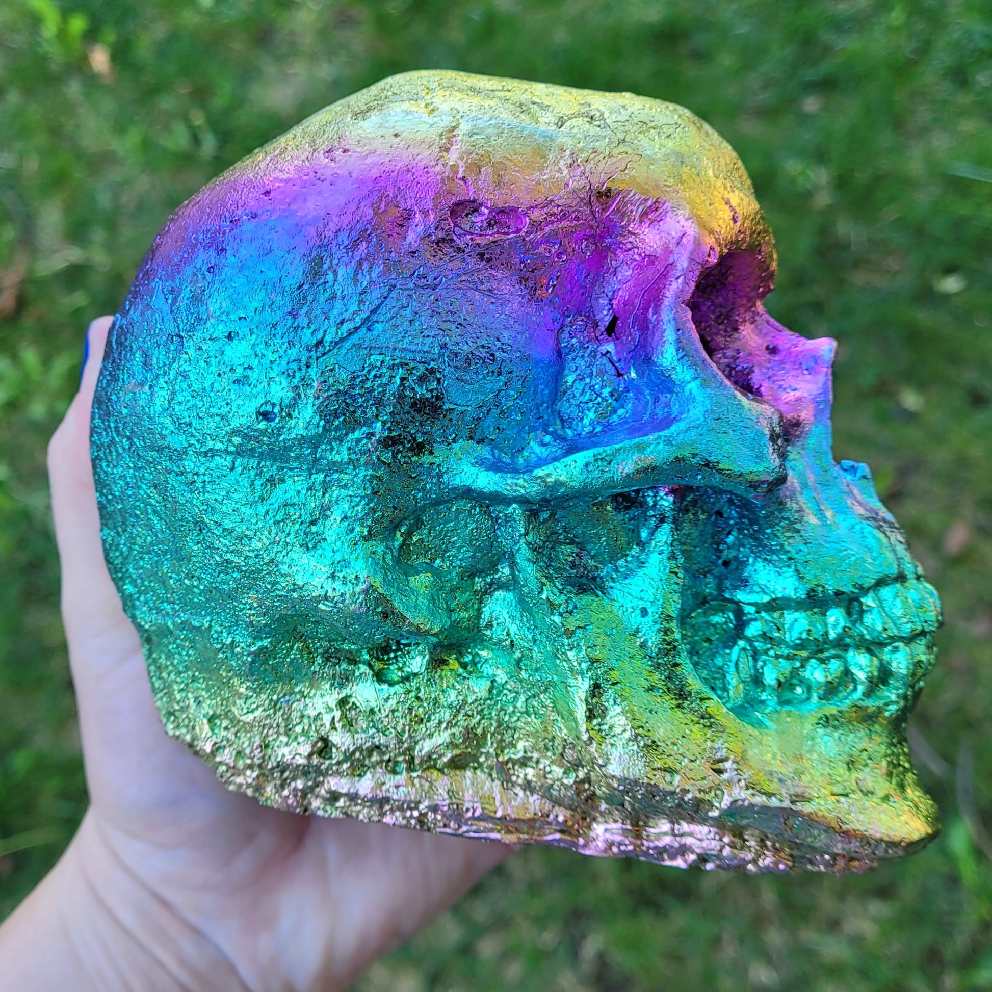 Rainbow Bismuth Skull