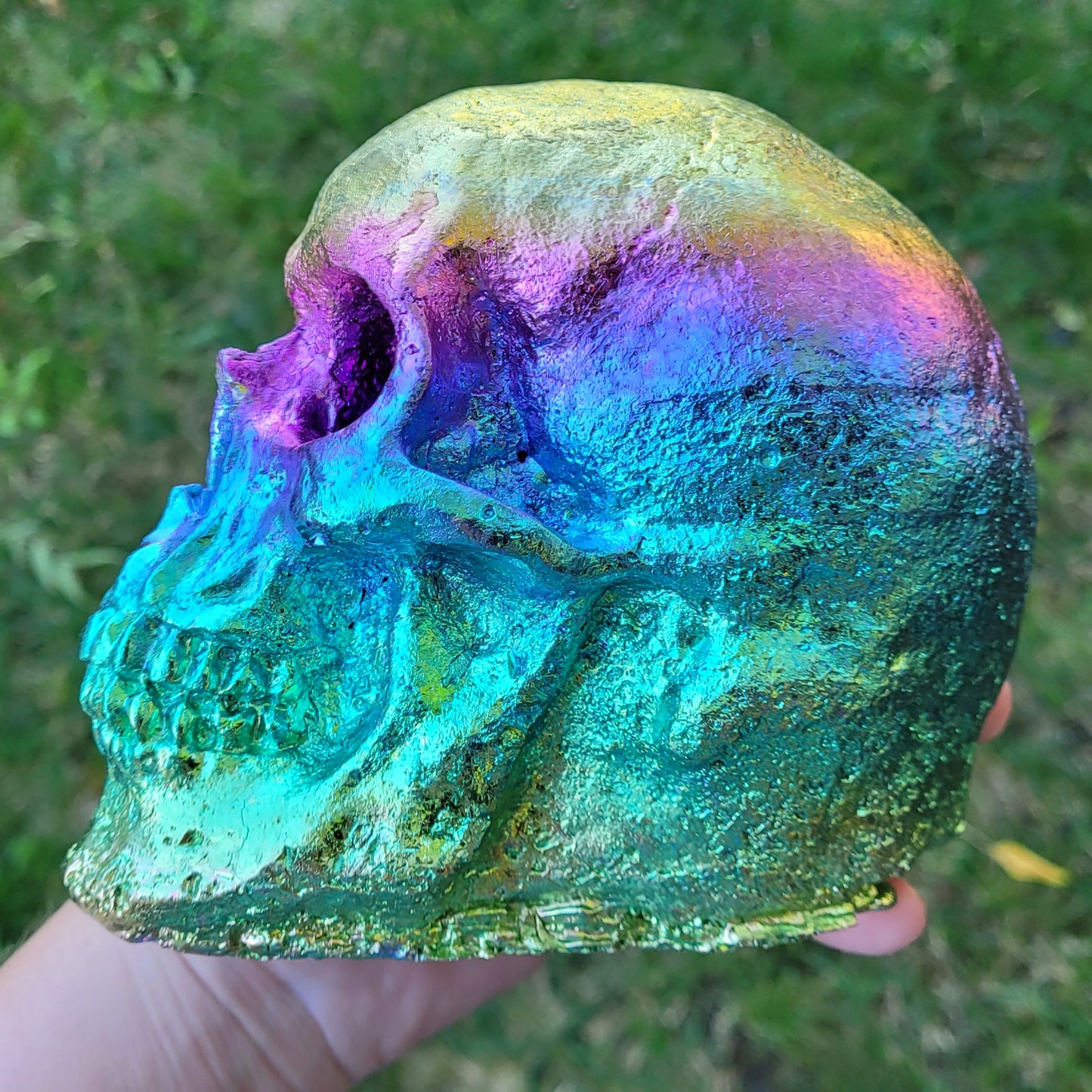 Rainbow Bismuth Skull