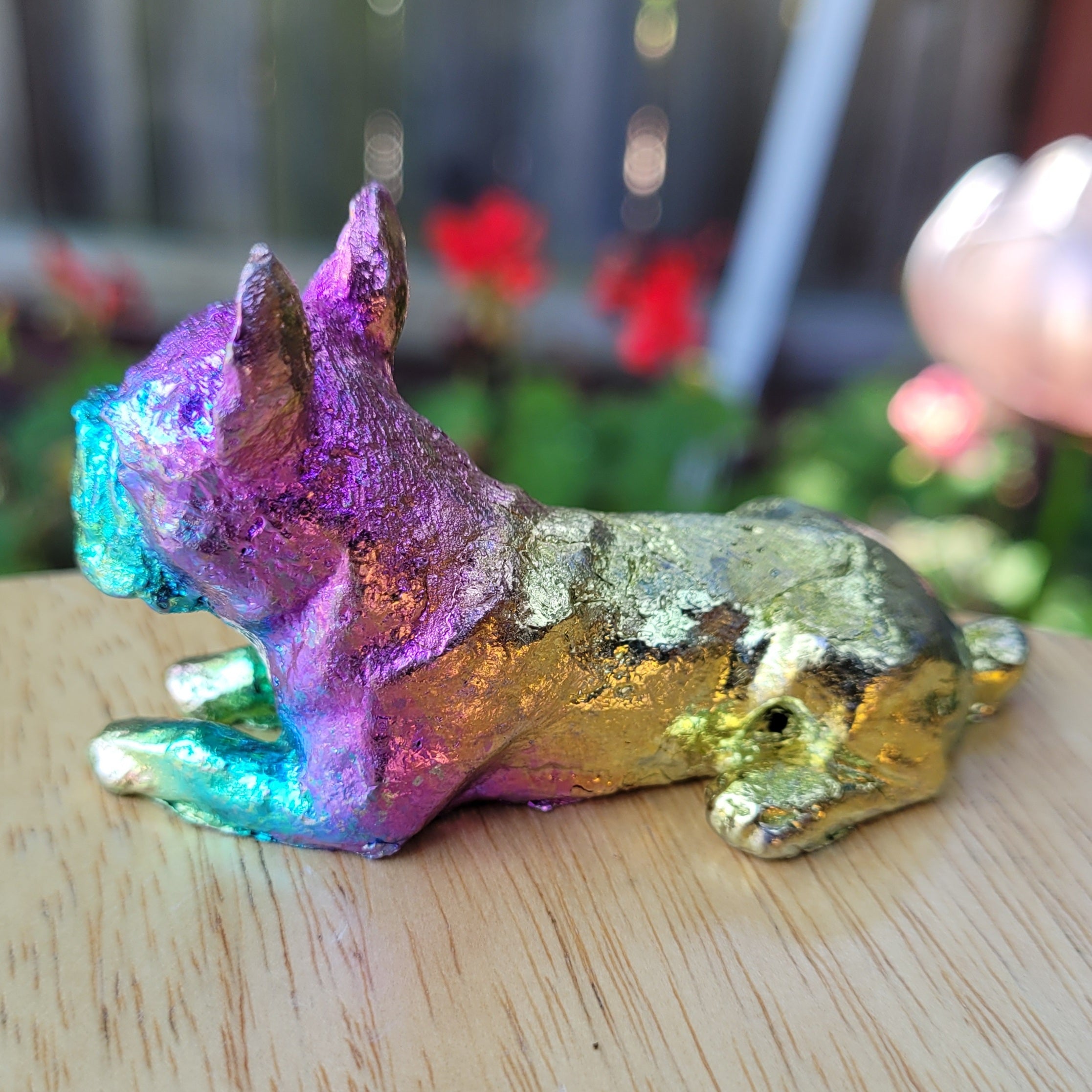 Bismuth Crystal Puppy Figurine fashion