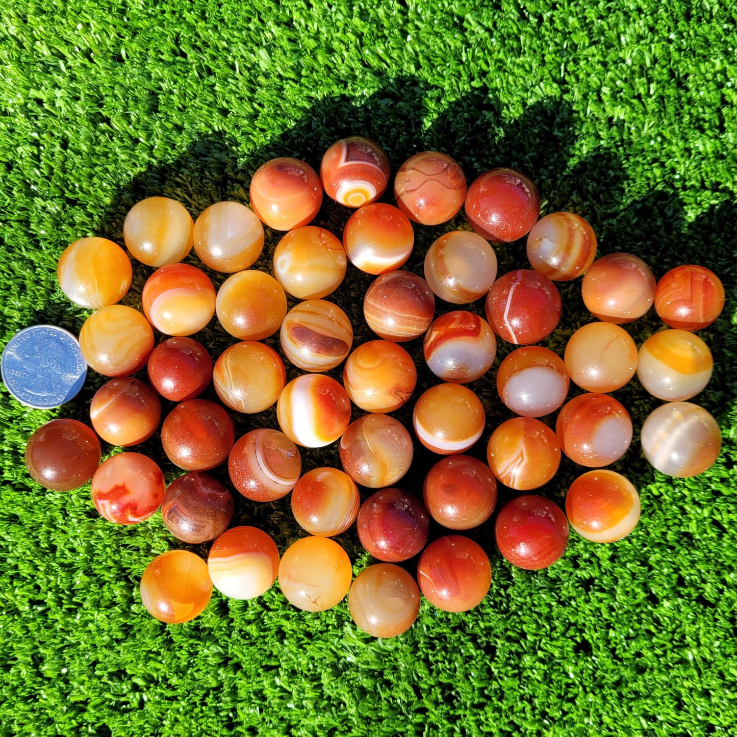 Carnelian Crystal Mini Sphere, 18mm to 21mm