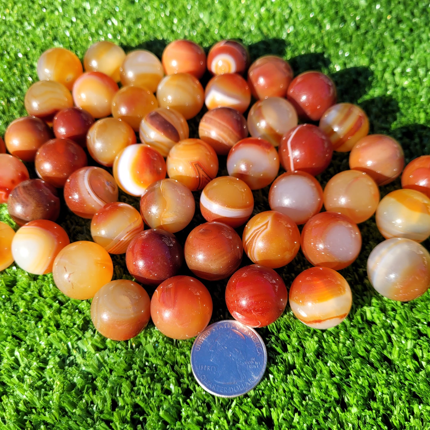 Carnelian Crystal Mini Sphere, 18mm to 21mm