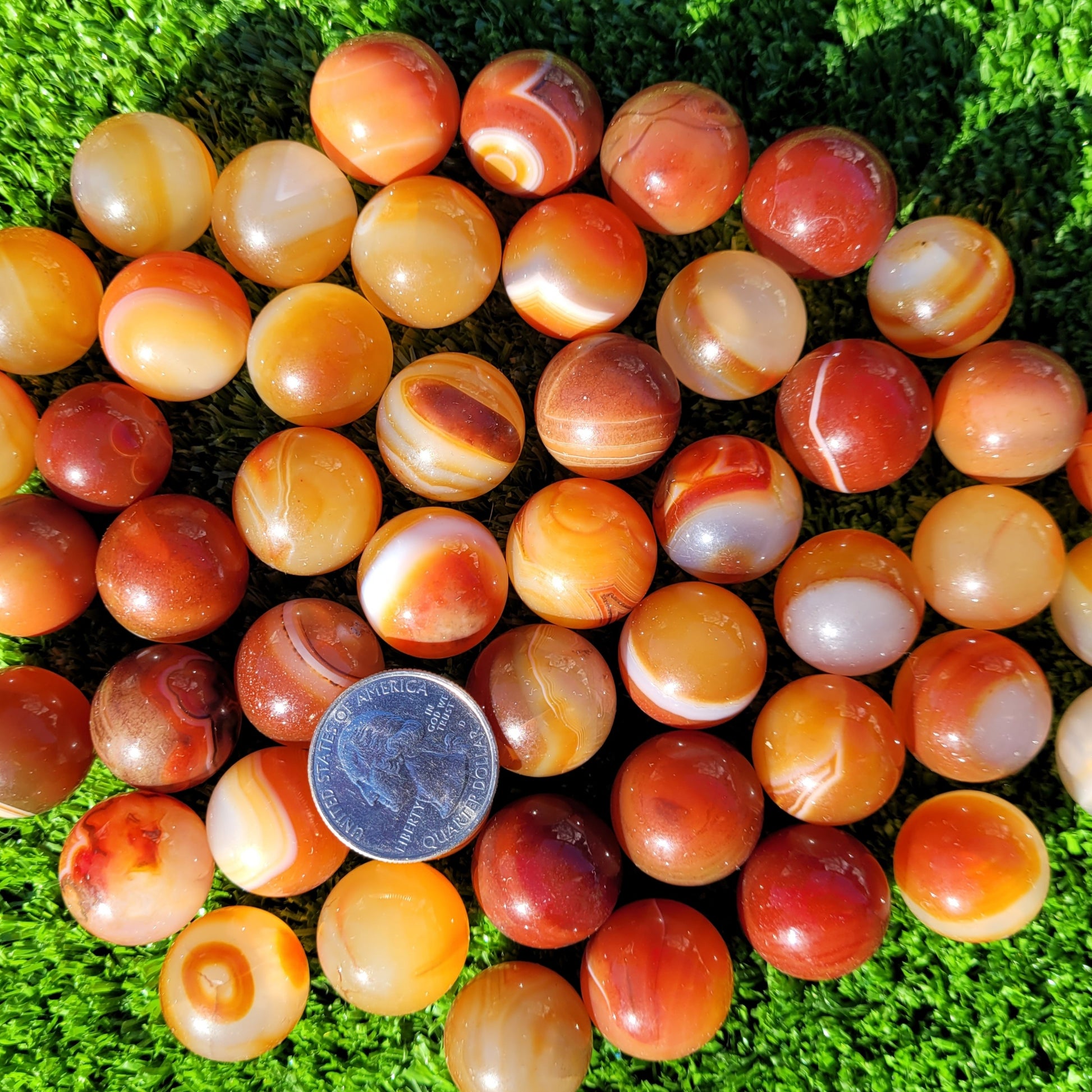 Carnelian Crystal Mini Sphere, 18mm to 21mm