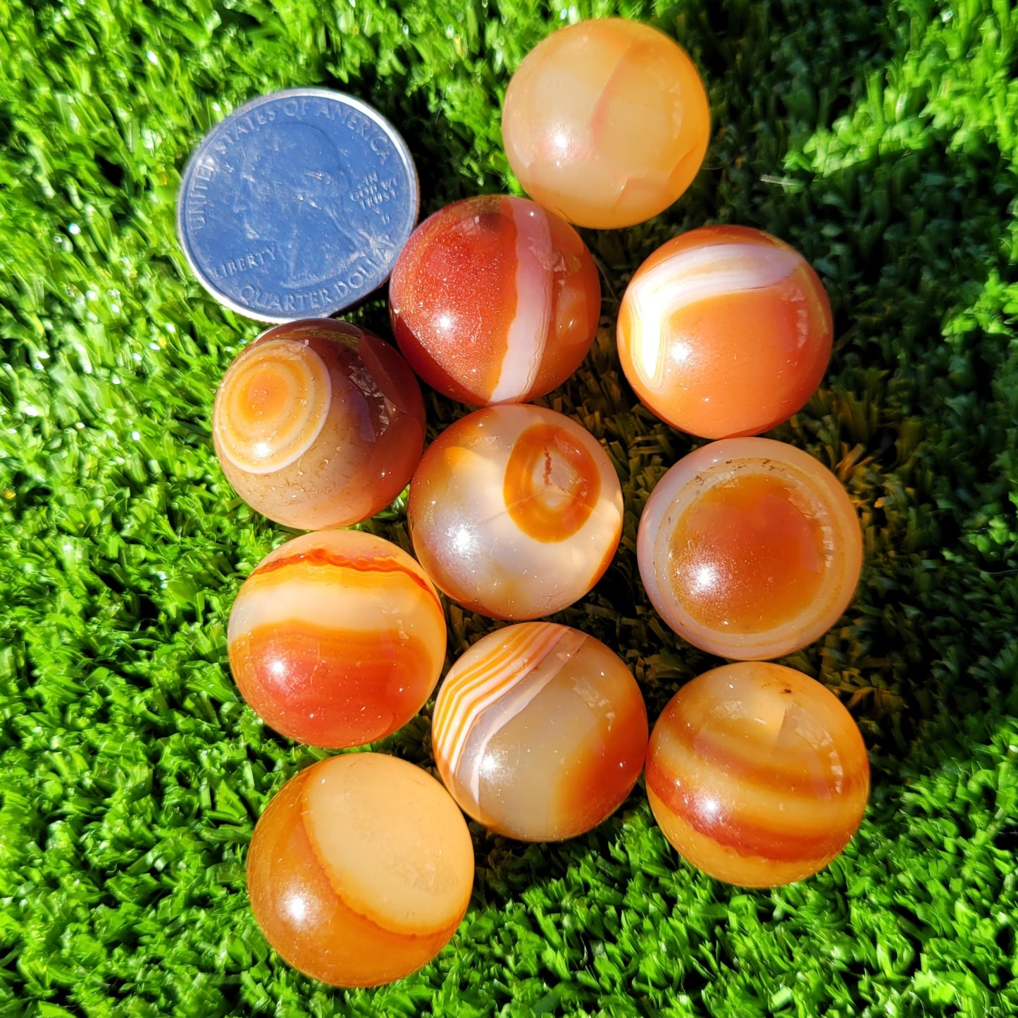 Carnelian Crystal Mini Sphere, 18mm to 21mm