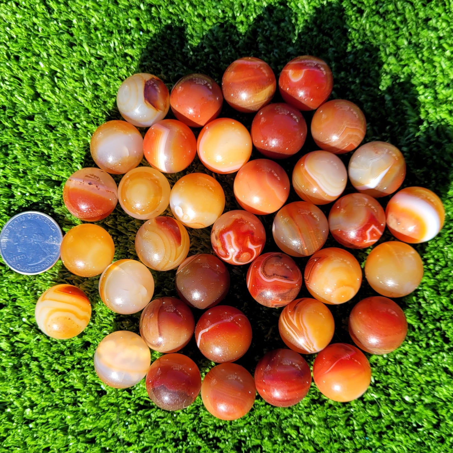 Carnelian Crystal Mini Sphere, 18mm to 21mm