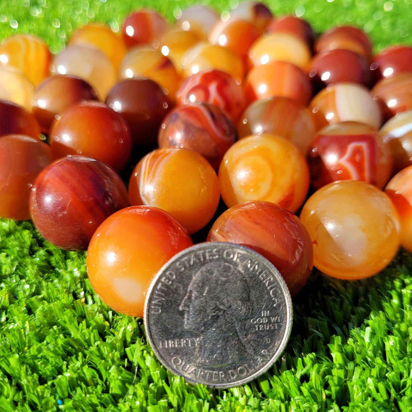 Carnelian Crystal Mini Sphere, 18mm to 21mm