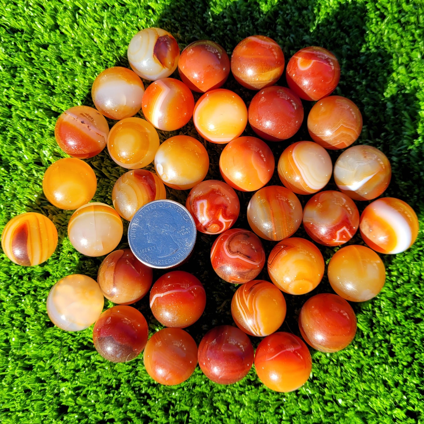 Carnelian Crystal Mini Sphere, 18mm to 21mm