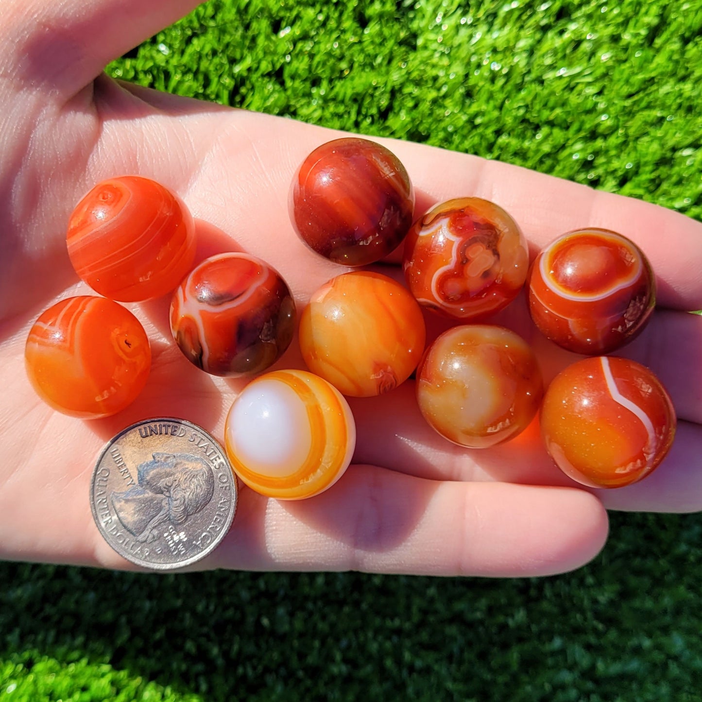 Carnelian Crystal Mini Sphere, 18mm to 21mm