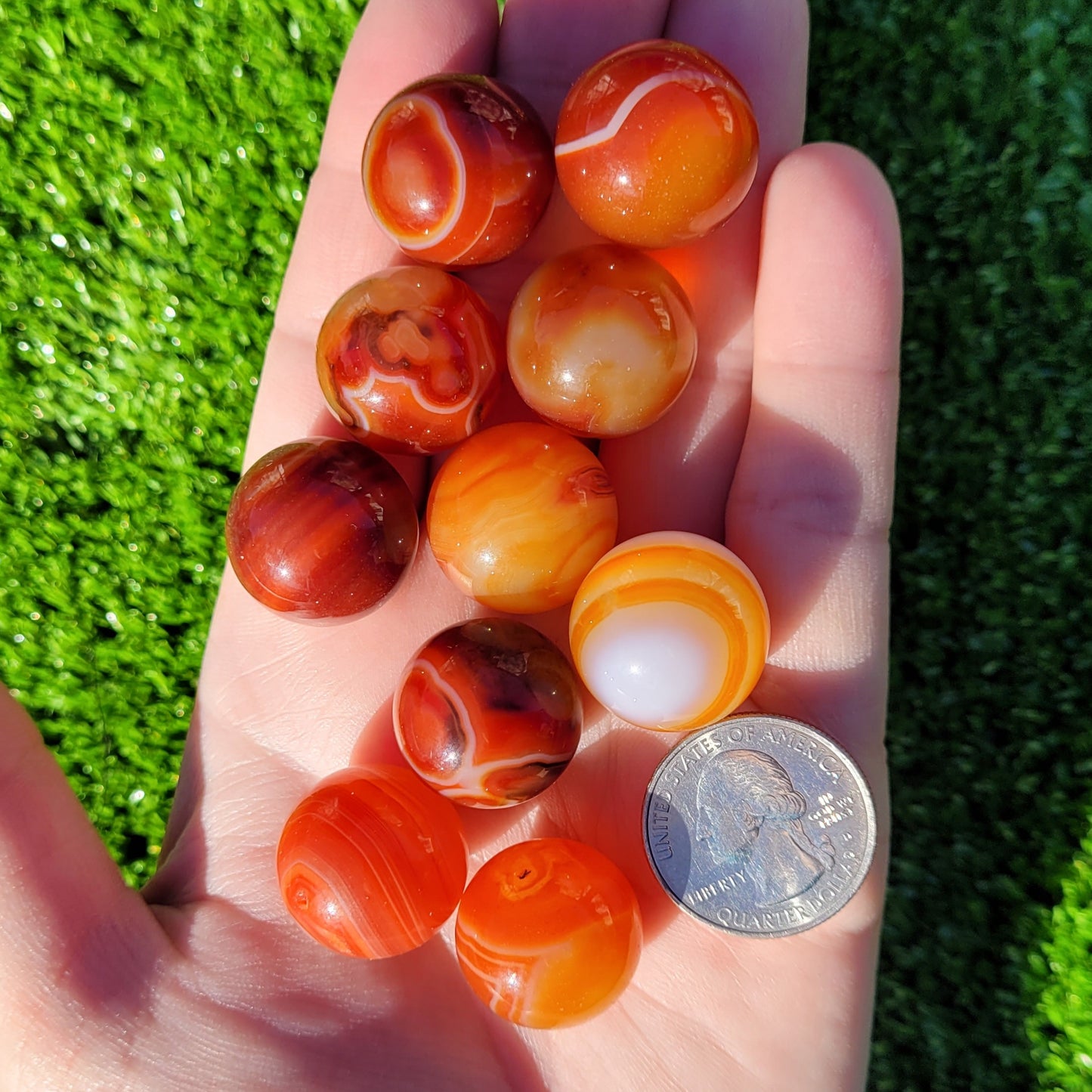 Carnelian Crystal Mini Sphere, 18mm to 21mm