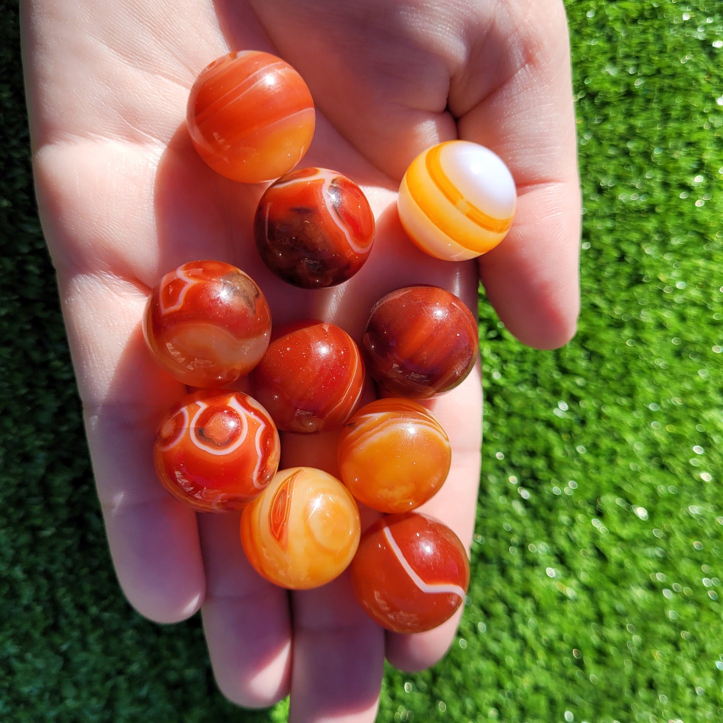 Carnelian Crystal Mini Sphere, 18mm to 21mm