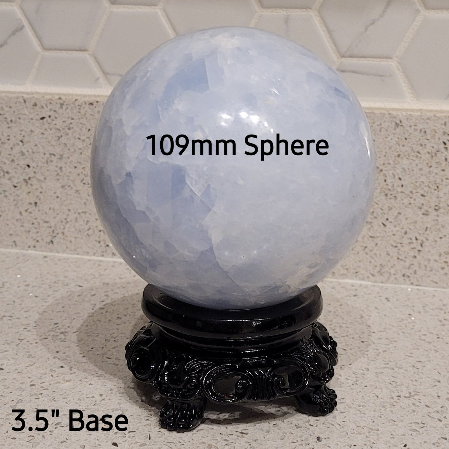 Fancy Black Sphere Display Stands in 6 Sizes, for Crystal Balls 1.1" to 9" (28mm to 230mm+)