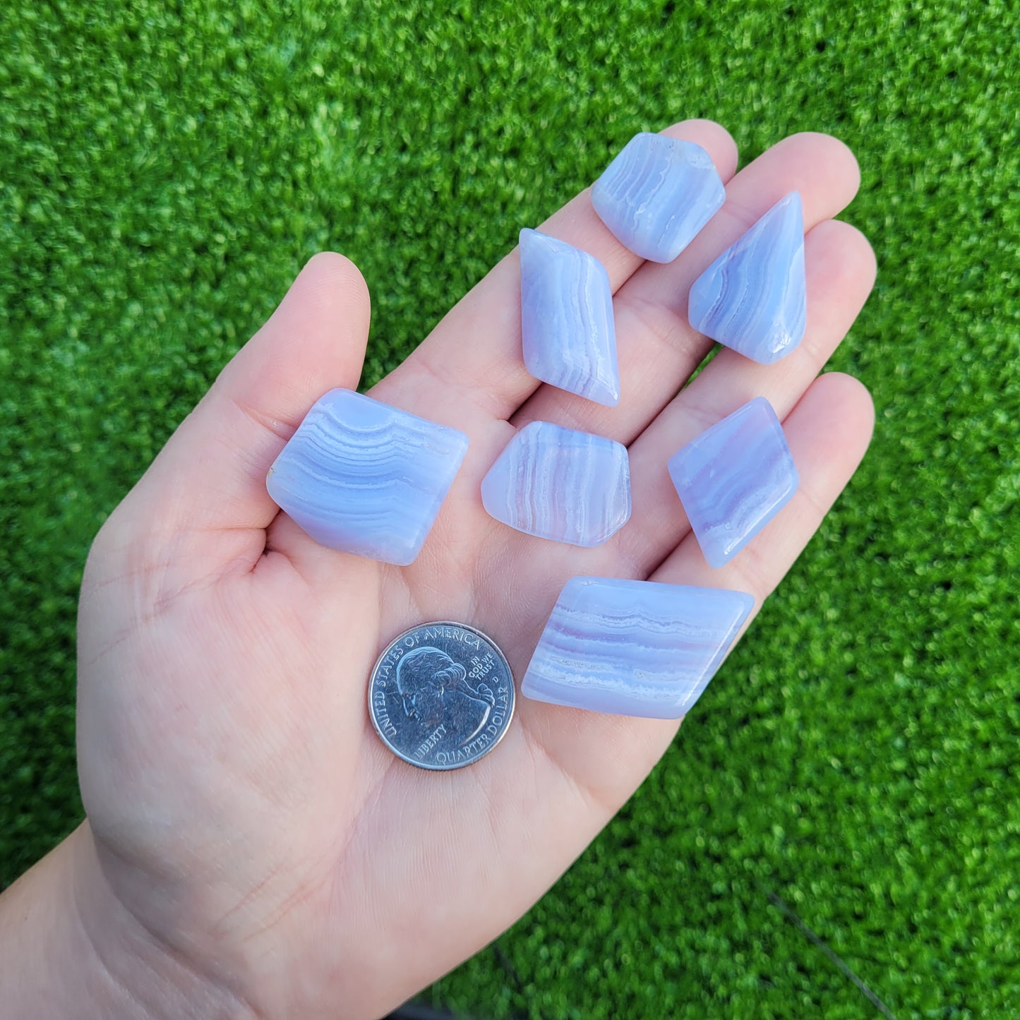 Blue Lace Agate Crystal Tumble