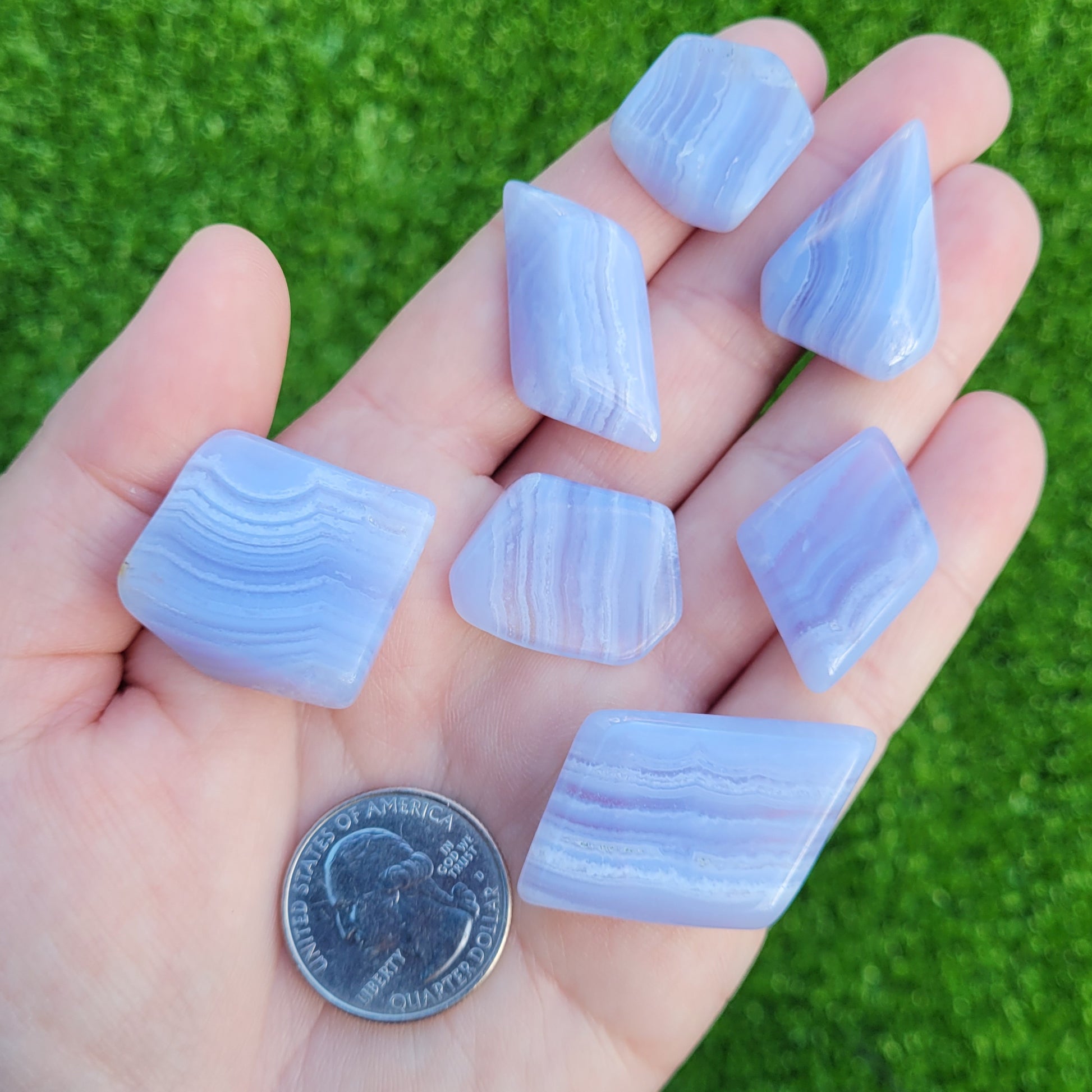 Blue Lace Agate Crystal Tumble