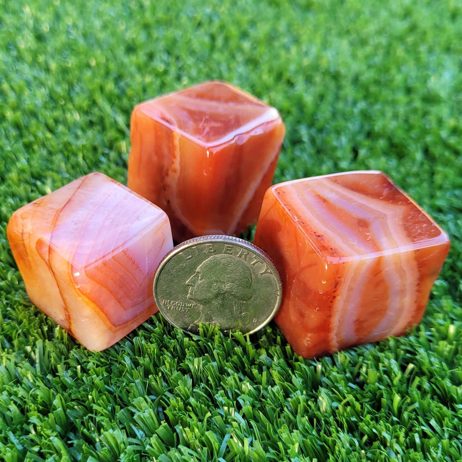 Carnelian Crystal Tumbled Cube