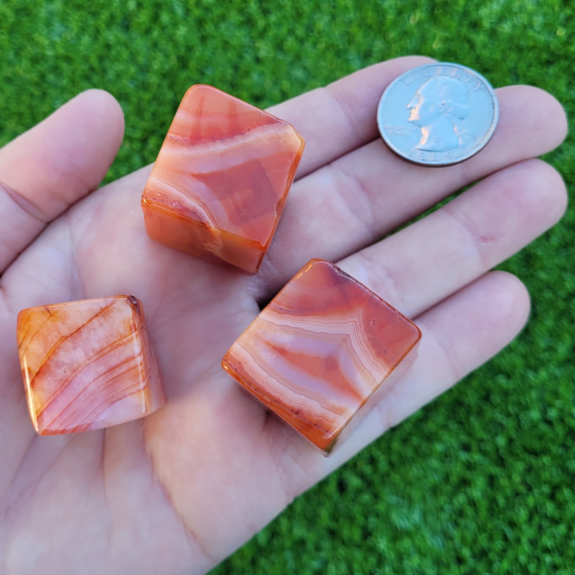 Carnelian Crystal Tumbled Cube