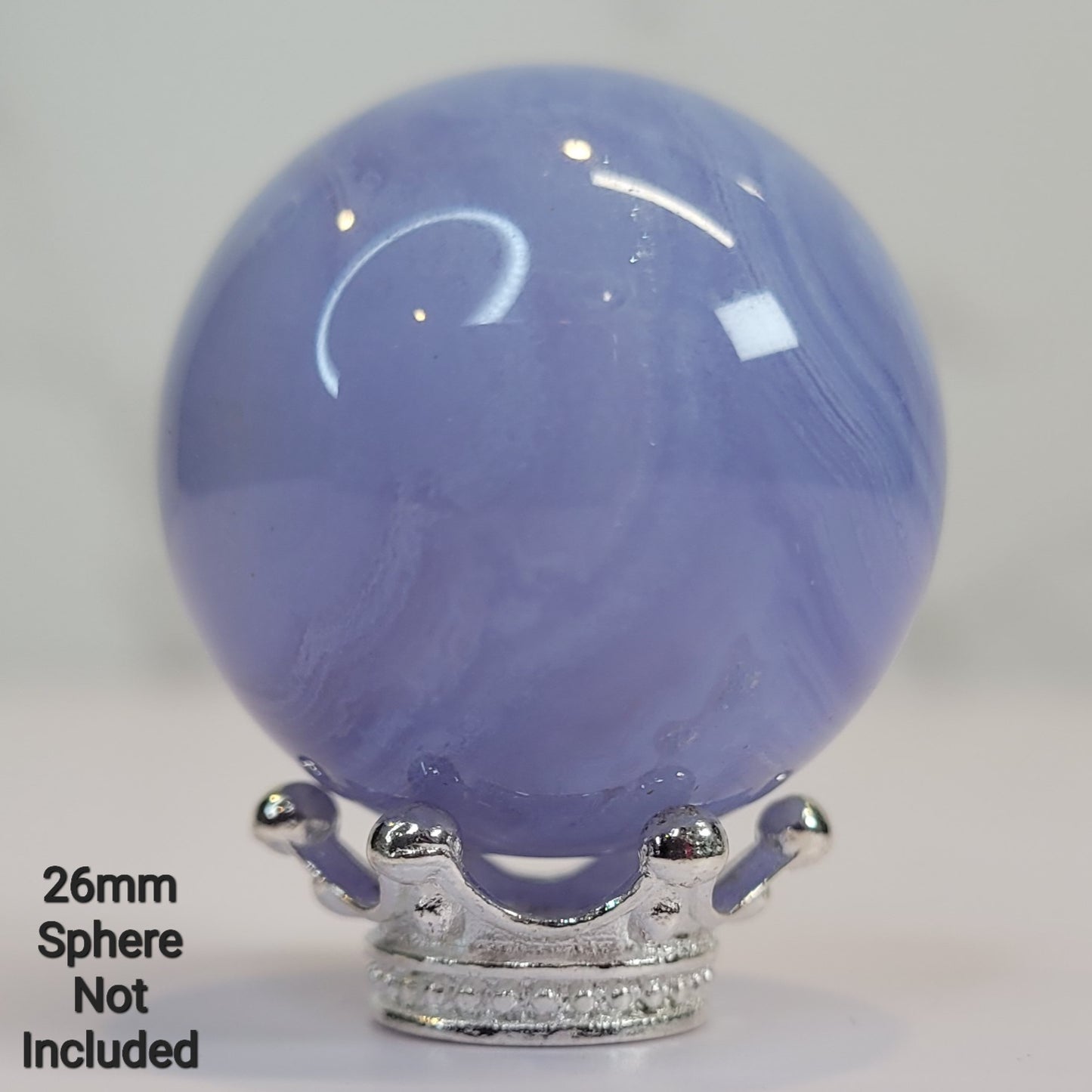 Silver Crown Sphere Display Stand for Crystal Balls or Eggs 13mm to 47mm (0.5" to 1.9")