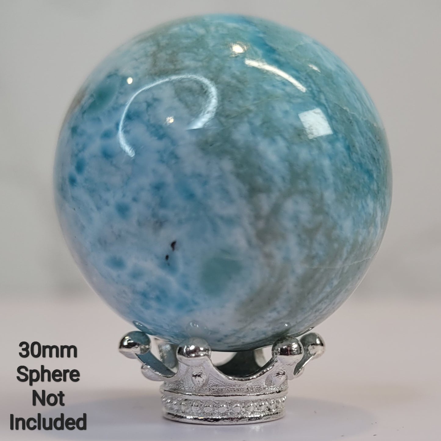 Silver Crown Sphere Display Stand for Crystal Balls or Eggs 13mm to 47mm (0.5" to 1.9")