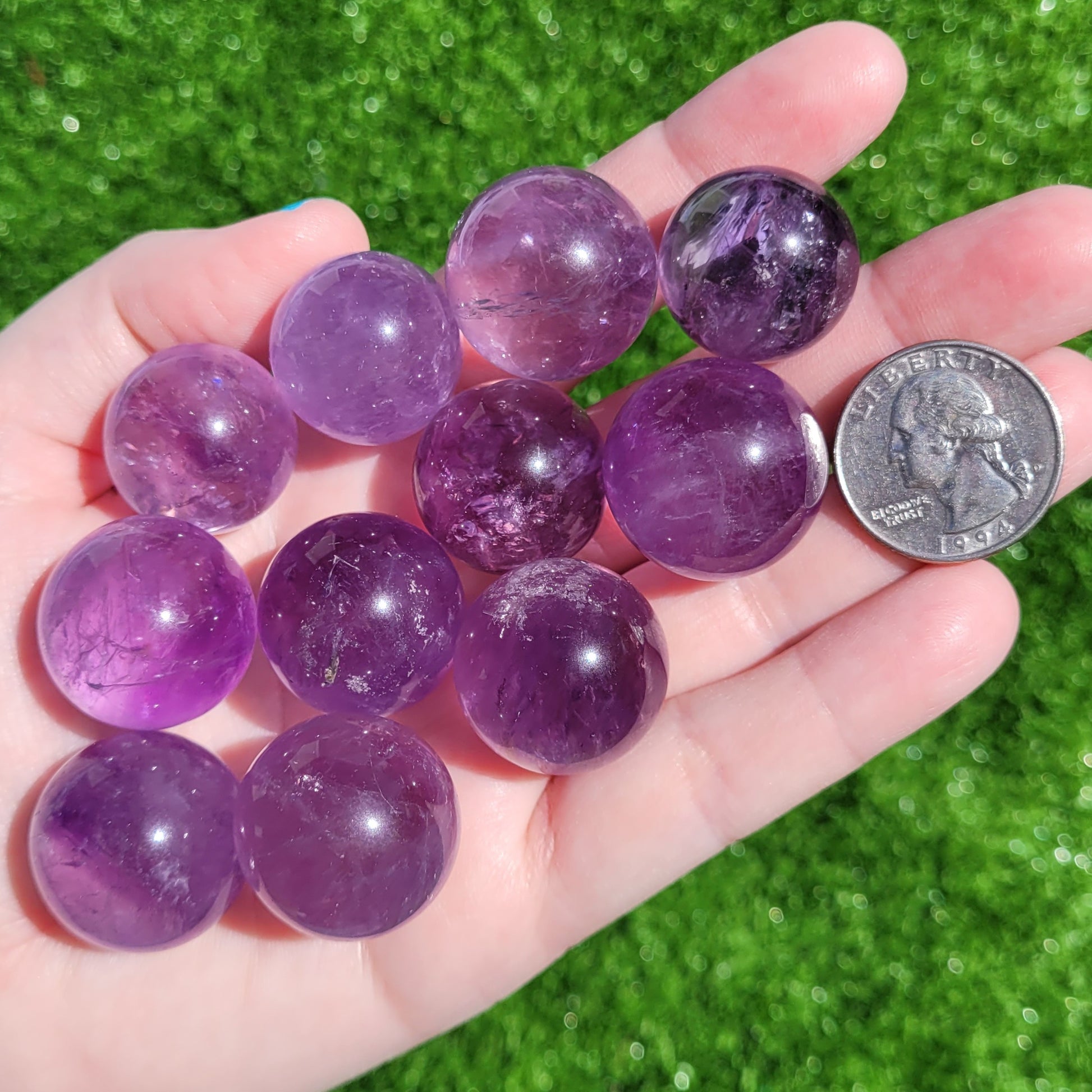 Amethyst Crystal Mini Spheres, 25mm to 29mm