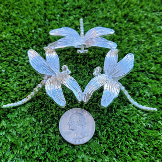 Dragonfly Sphere Holder Stand in Silver, for Crystal Balls 1.1" to 3" (27mm to 77mm) 
