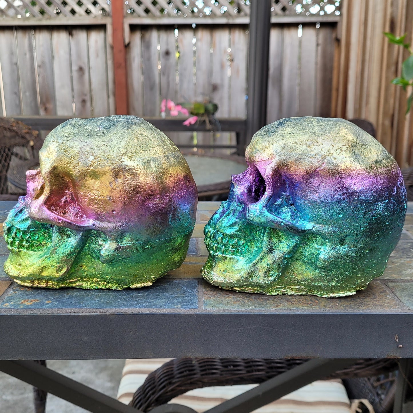 Rainbow Bismuth Skull