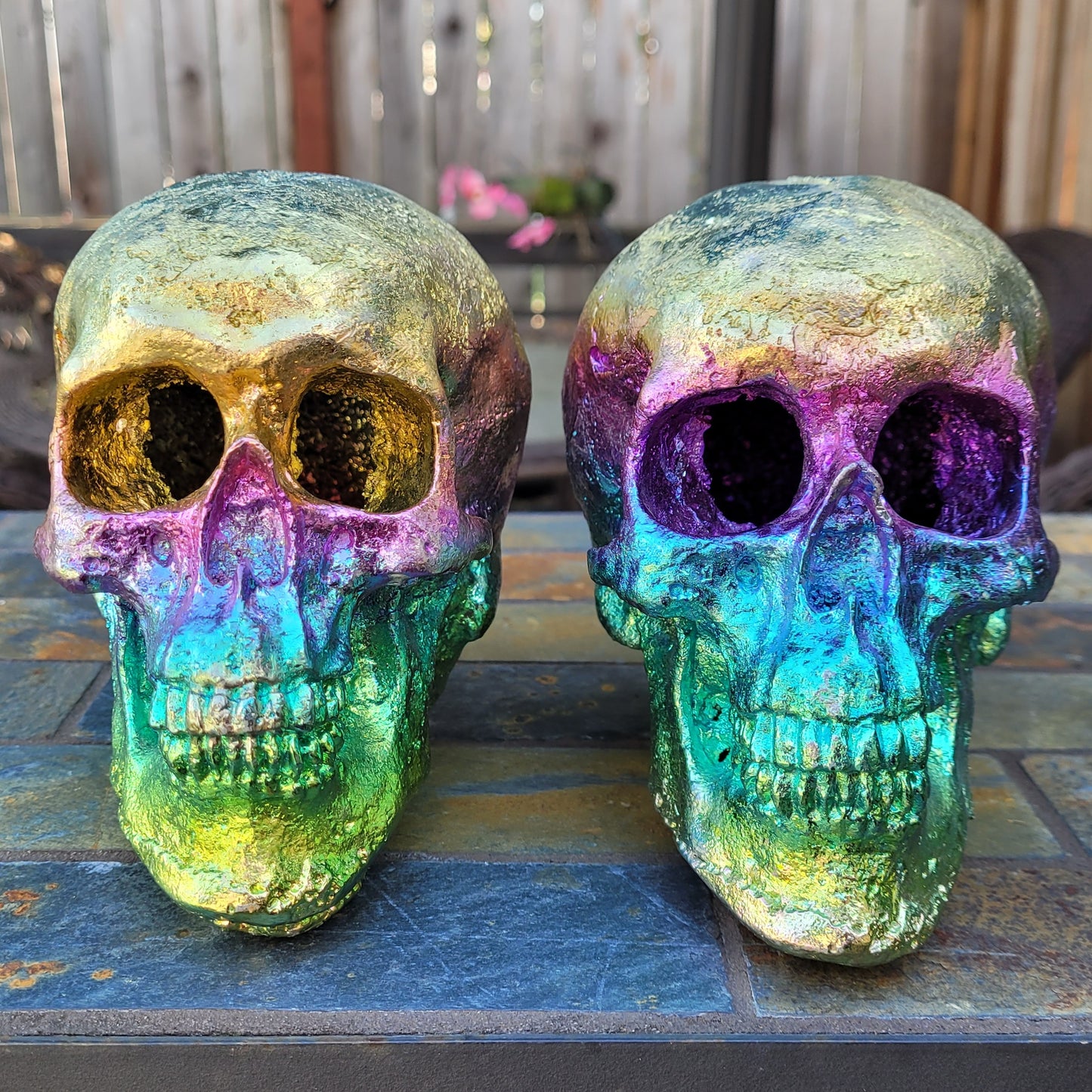 Rainbow Bismuth Human Skull