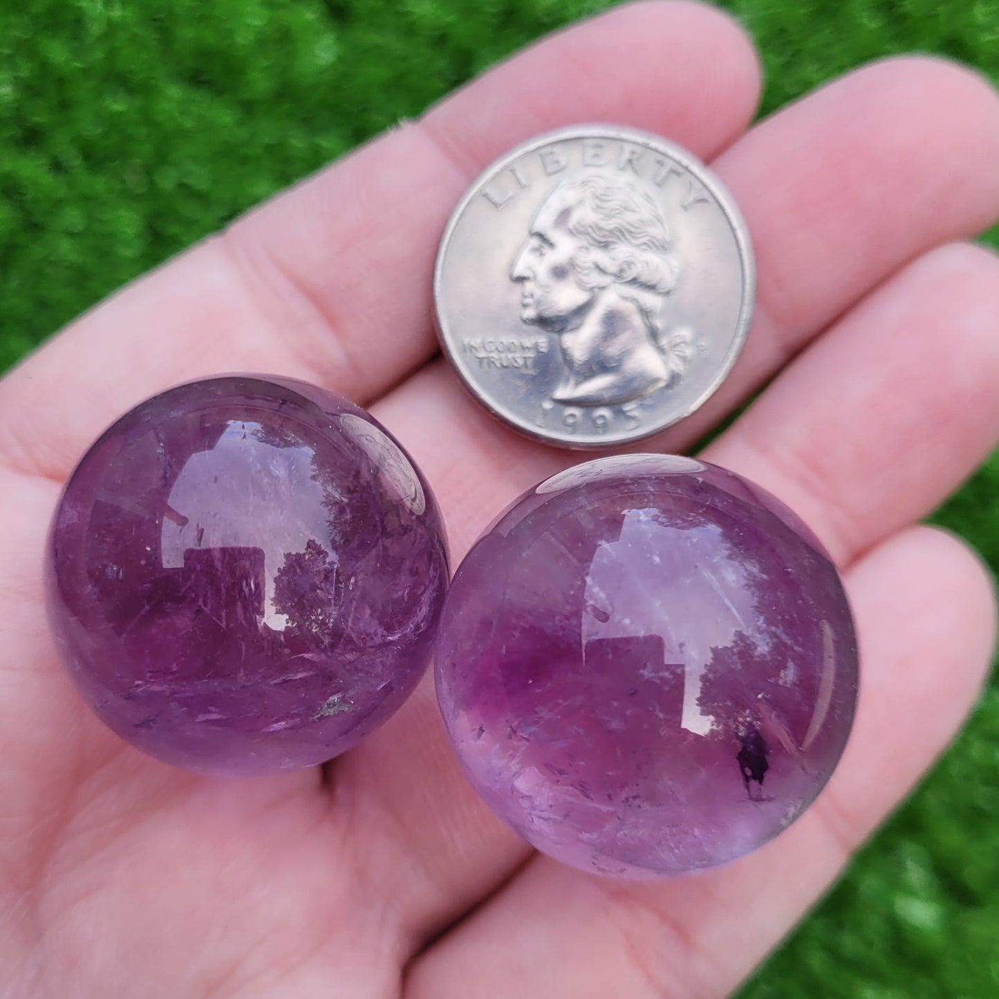 Amethyst Crystal Mini Spheres, 25mm to 29mm