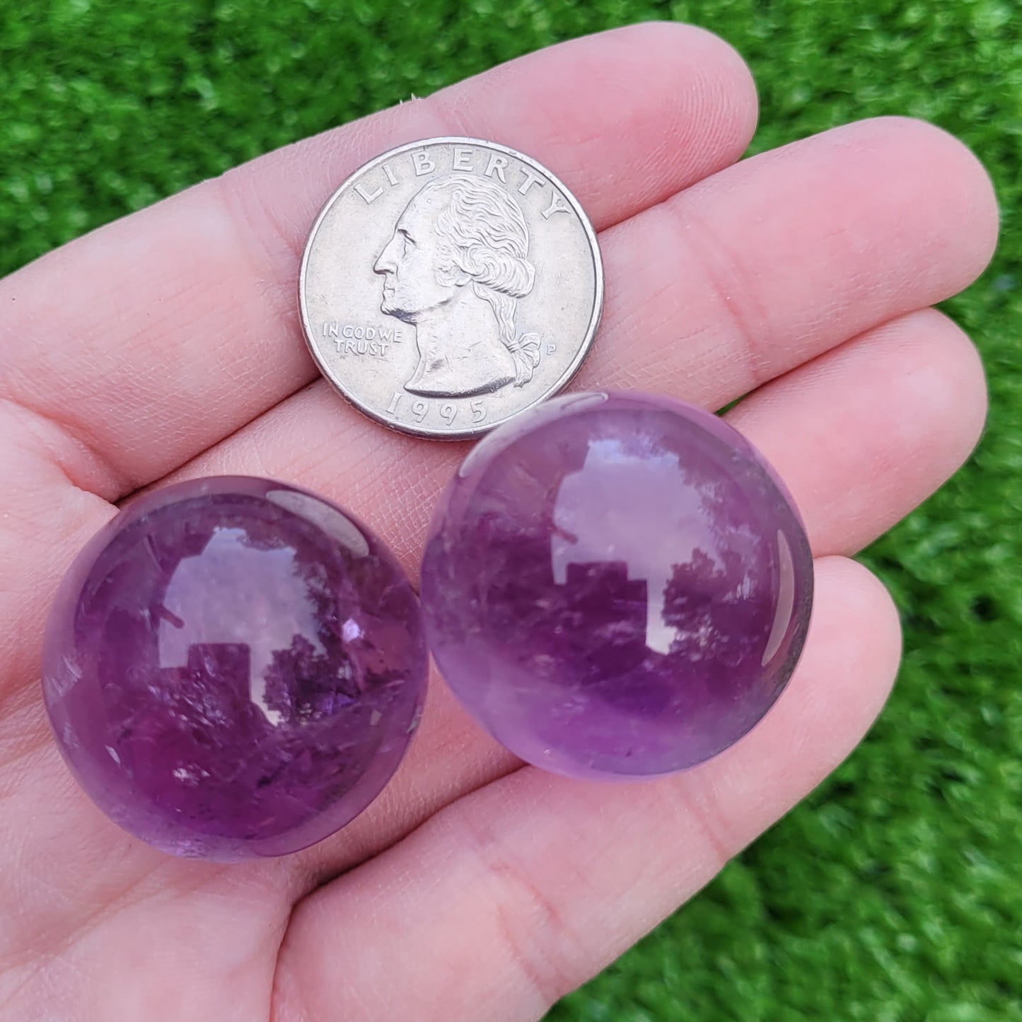 Amethyst Crystal Mini Spheres, 25mm to 29mm