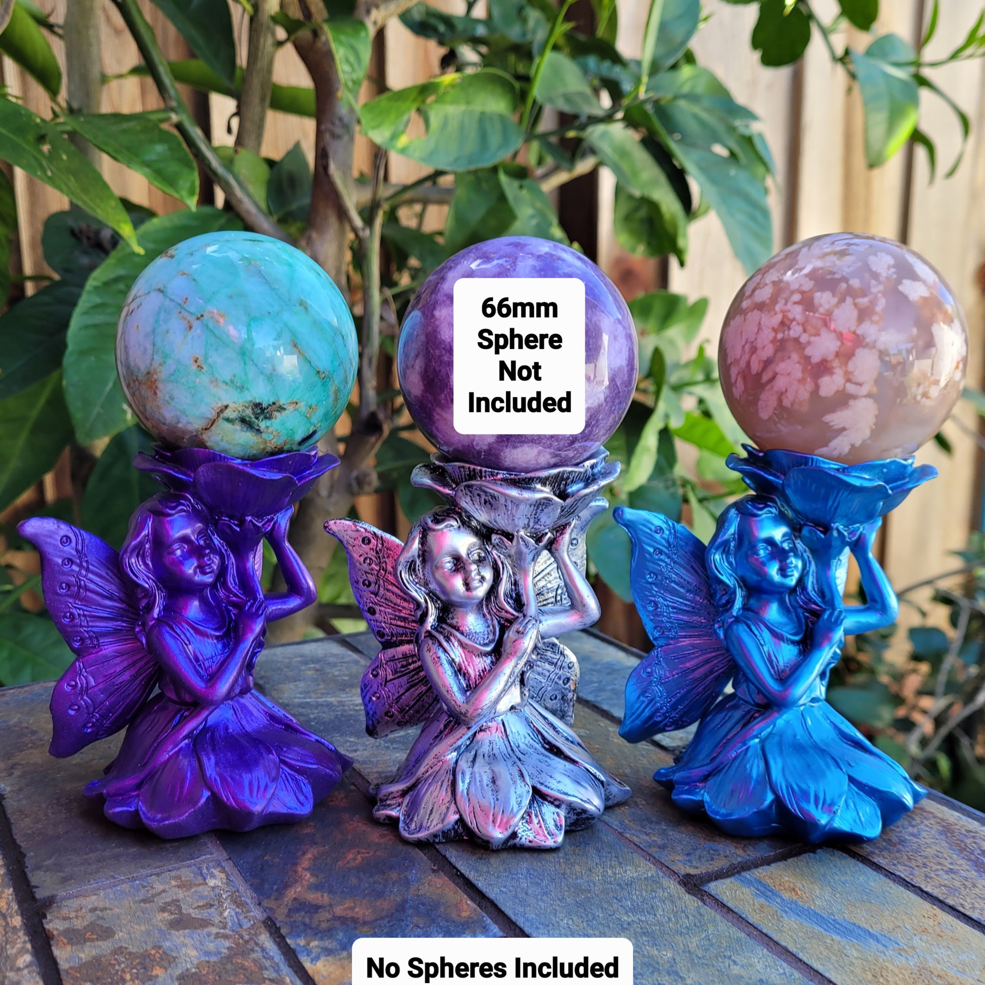 Fairy Sphere Display Stands in 3 Colors, for Crystal Balls or Eggs 1" to 4" (26mm to 102mm)
