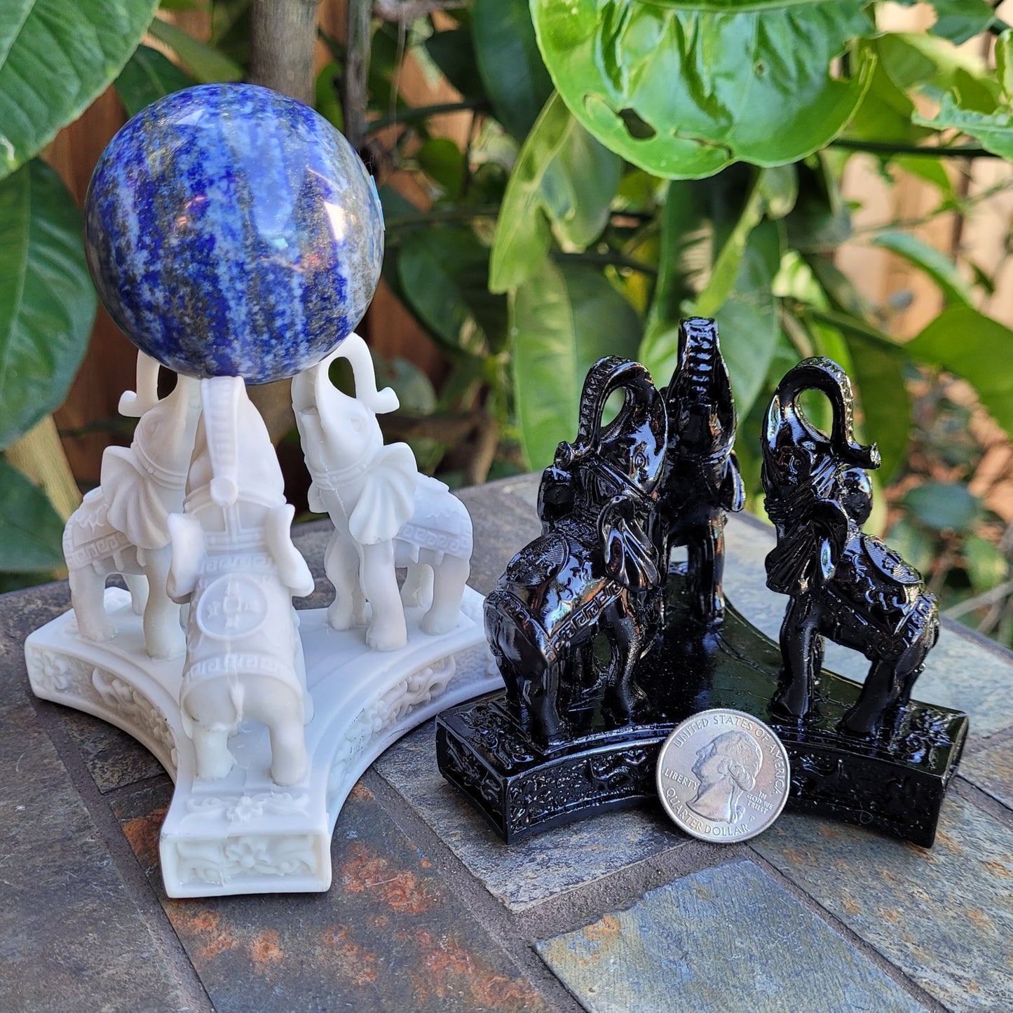 Elephant Sphere Holder Display Stand for Crystal Balls or Eggs 2" to 5" (51mm to 126mm)