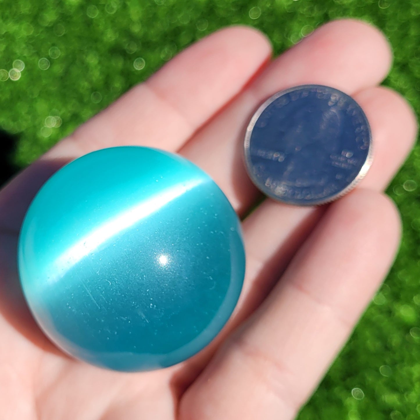 Cats Eye Spheres to Choose From in Teal or Blue 40mm 1.6"