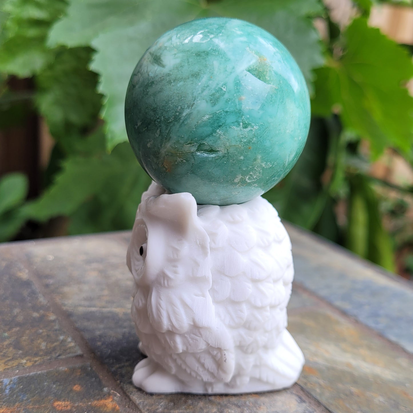 Owl Sphere Stand in White, For Spheres, Eggs Balls from 1" to 2.8" (25mm to 70mm)