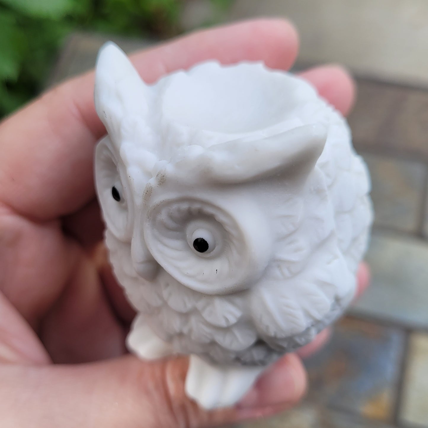 Owl Sphere Stand in White, For Spheres, Eggs Balls from 1" to 2.8" (25mm to 70mm)
