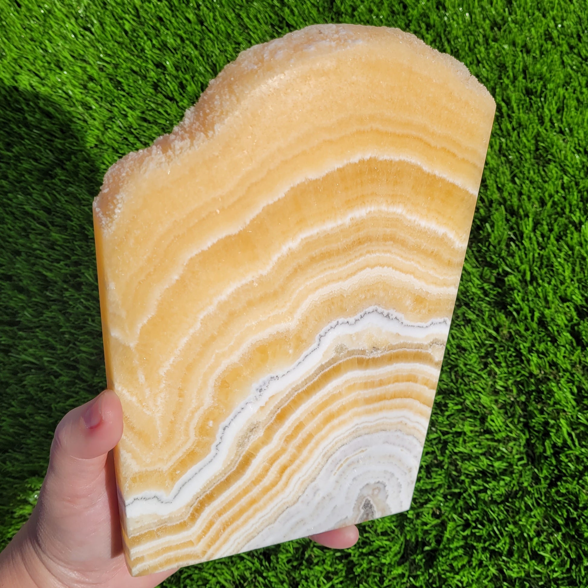 Orange Calcite Crystal Slab