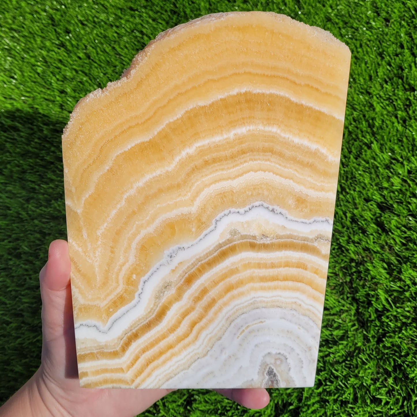 Orange Calcite Crystal Slab